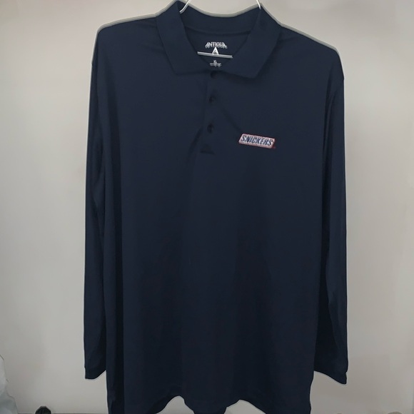 Snickers Long Sleeve Navy Polo Shirt Men’s XL Antigua - Picture 1 of 6